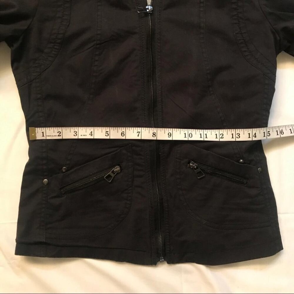 Le Château Utility Jacket Black Edgy Zip-Up Cybergoth Style XS - Picture 8 of 10